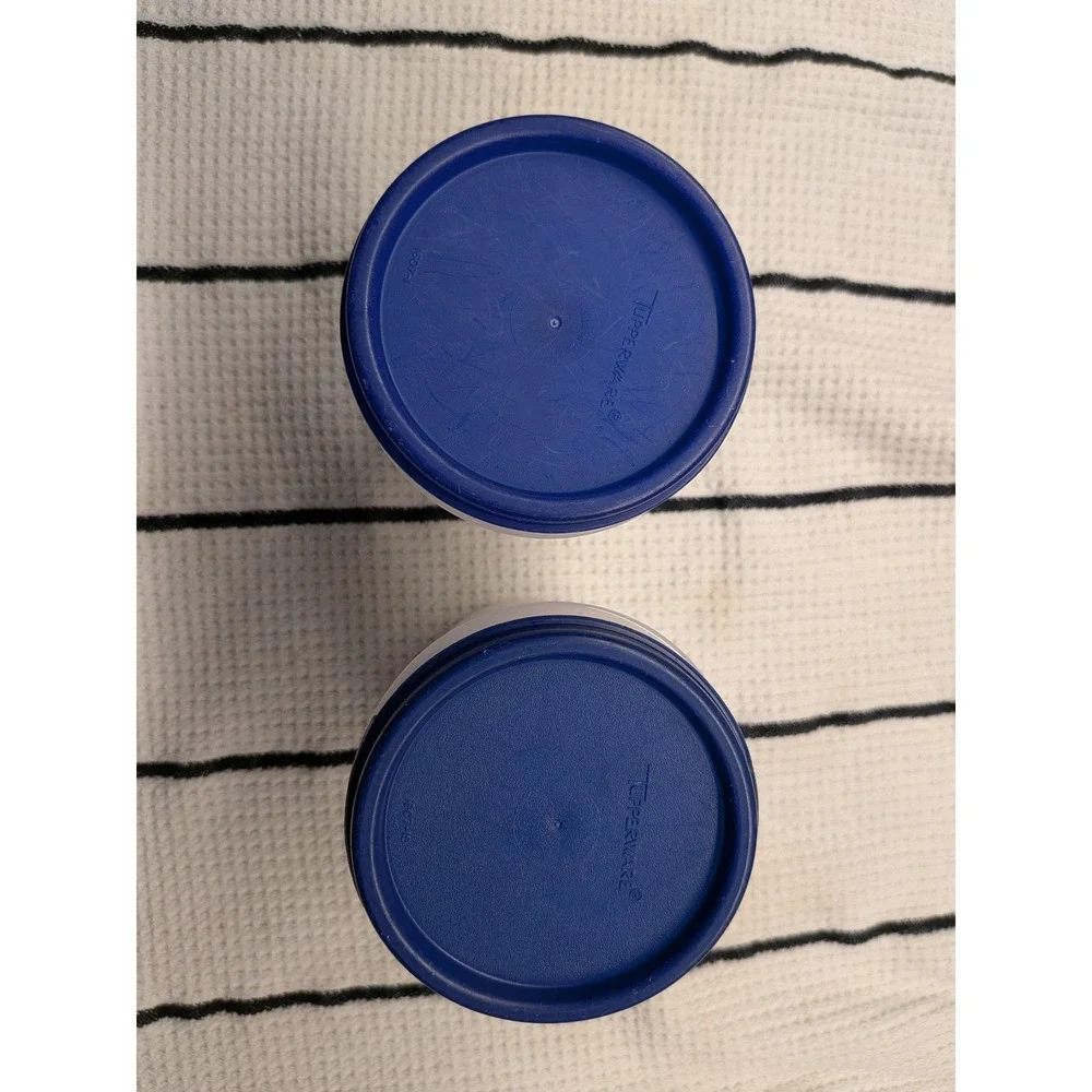 Tupperware 3 Modular Mates‎ Round Blue Set Pantry Storage Canisters